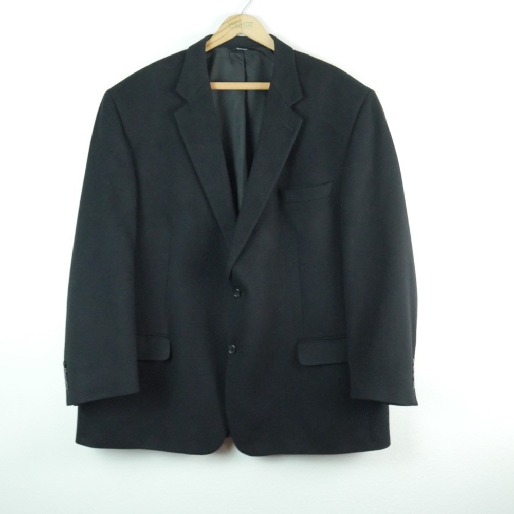 Pavone 100% Cashmere Blazer Sport Coat Black 50 R Vintage Quiet Luxury 90s